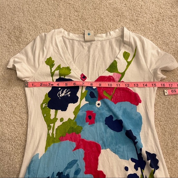 abercrombie Kids Floral V-neck Shirt Youth Large L High Low Cotton - Picture 5 of 6